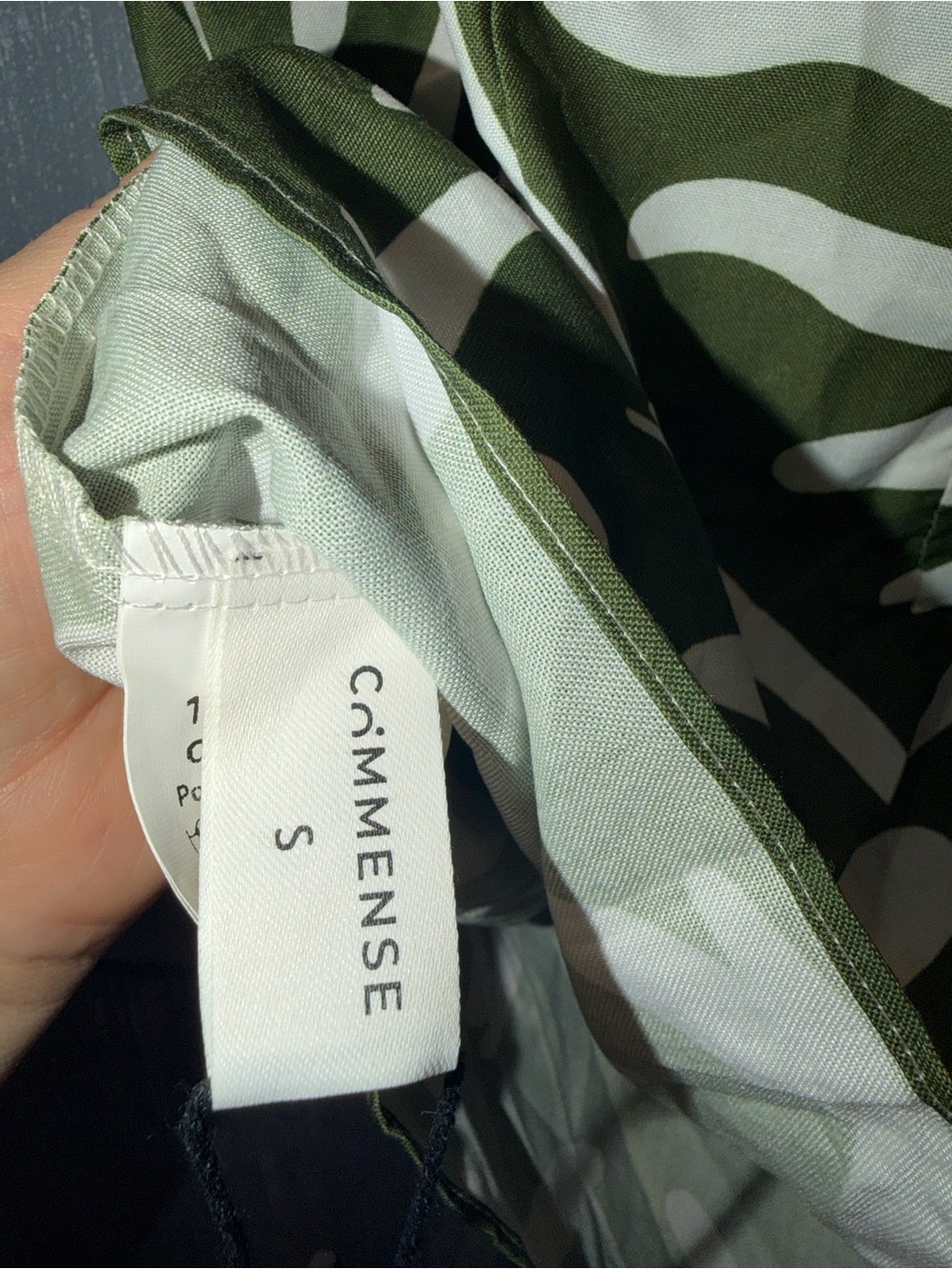 Commense Olive Green and White Printed Halter Mini Dress - Picture 4 of 5